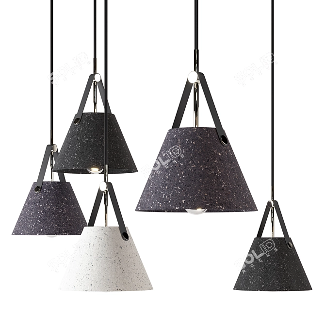 Sleek Nordic Pendant Light 3D model image 1