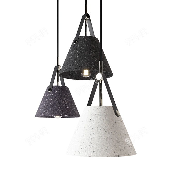 Sleek Nordic Pendant Light 3D model image 2