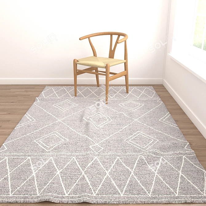 Versatile Set of 6 Carpets 3D model image 2