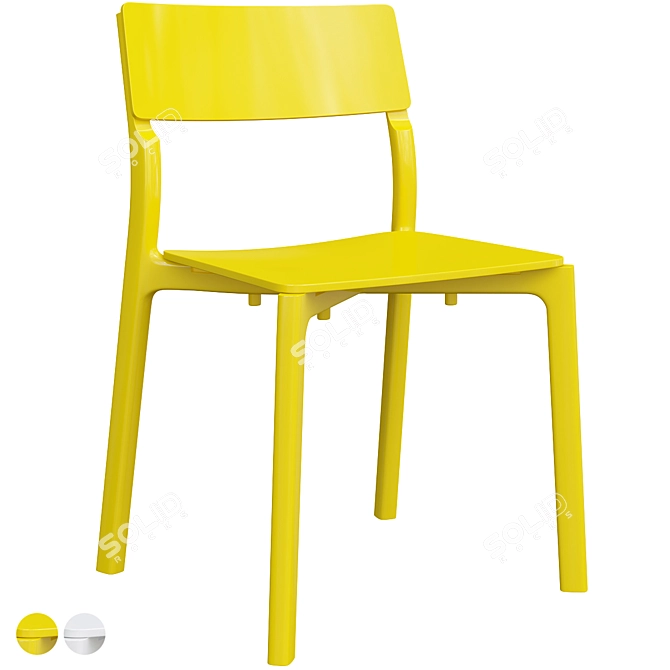 Modern White Janinge Chair - Stylish and Versatile 3D model image 1