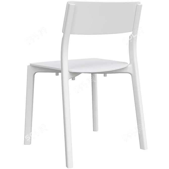 Modern White Janinge Chair - Stylish and Versatile 3D model image 4