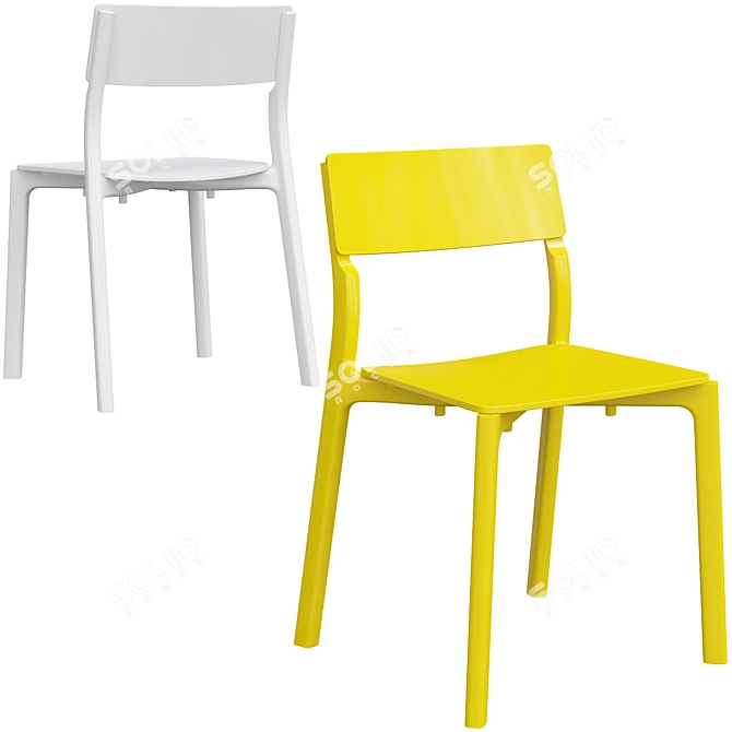 Modern White Janinge Chair - Stylish and Versatile 3D model image 5