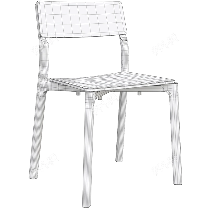 Modern White Janinge Chair - Stylish and Versatile 3D model image 6