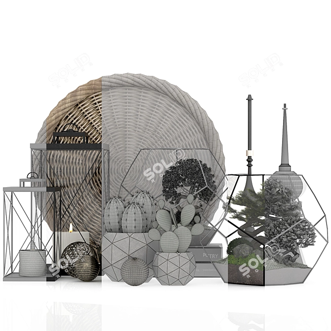Elegant Home Decor Set 3D model image 5