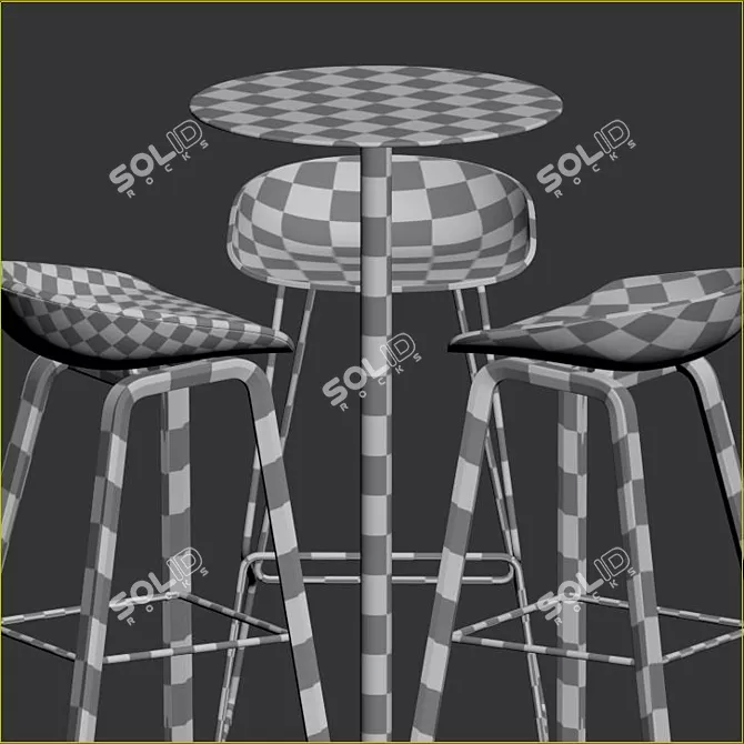 Modern Hay Table and Chair Set 3D model image 5