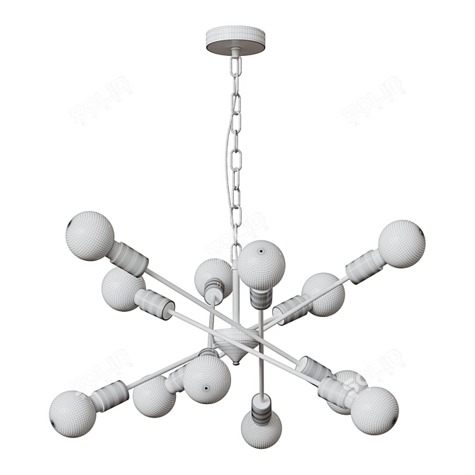 Fireworks E27 Chandelier Vitaluce 3D model image 2