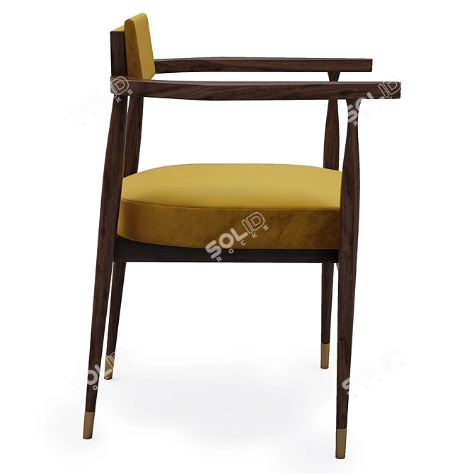Gardner Walnut Dining Chair 3D model image 3