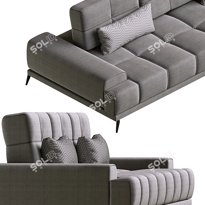 Modern Milan Brussel Sofa 3D model image 2