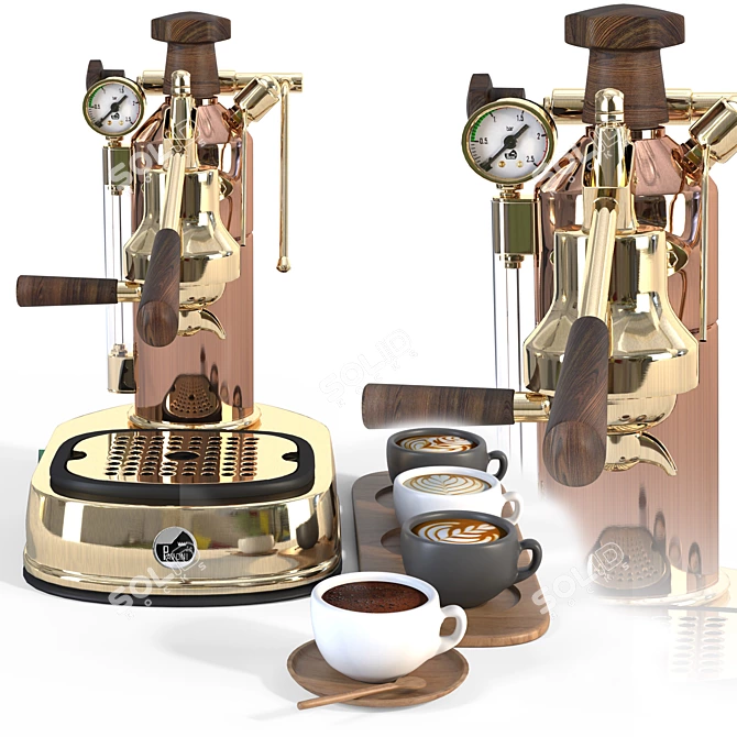 Italian Excellence: La Pavoni Professional Espresso Machine 3D model image 3