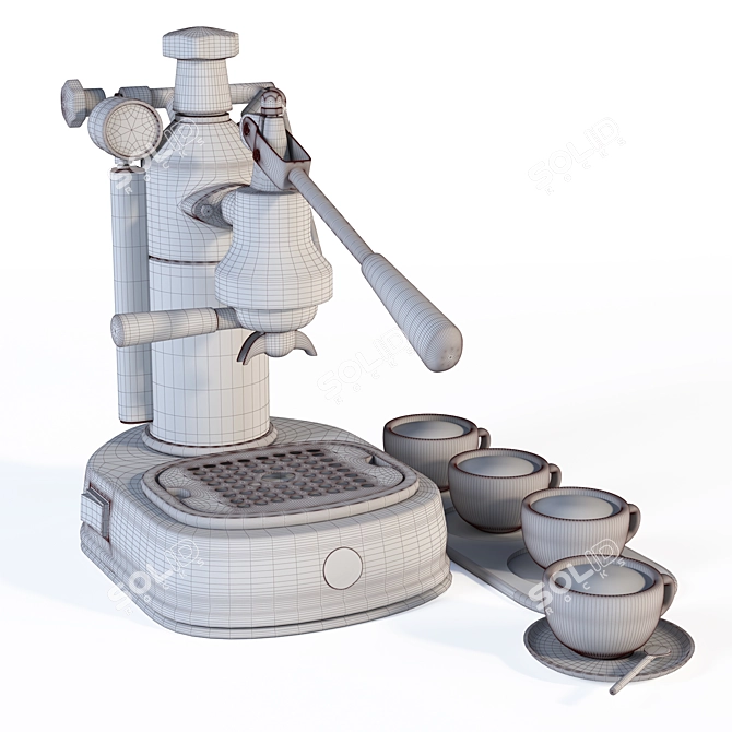 Italian Excellence: La Pavoni Professional Espresso Machine 3D model image 8