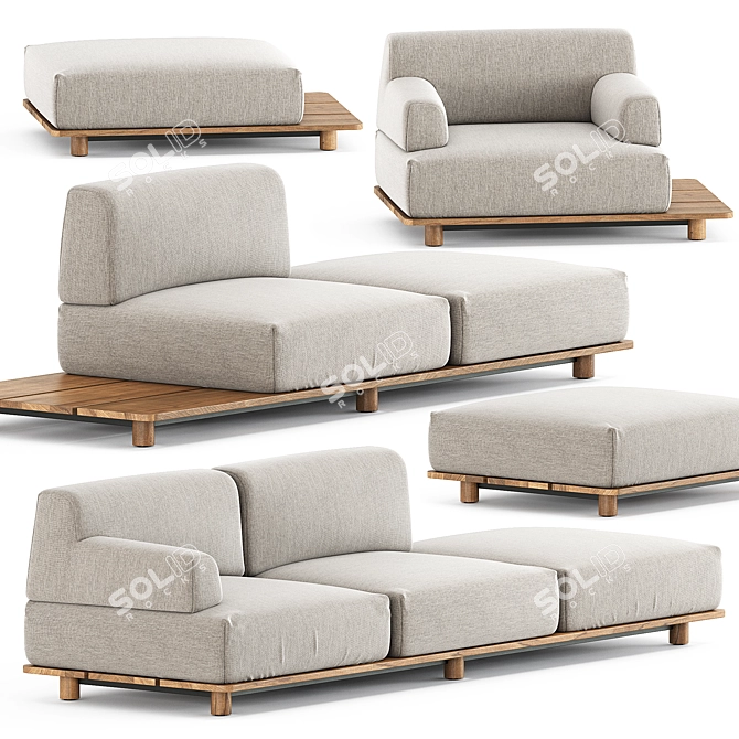 Palco Sofa Module Set 1: Versatile & Stylish 3D model image 1