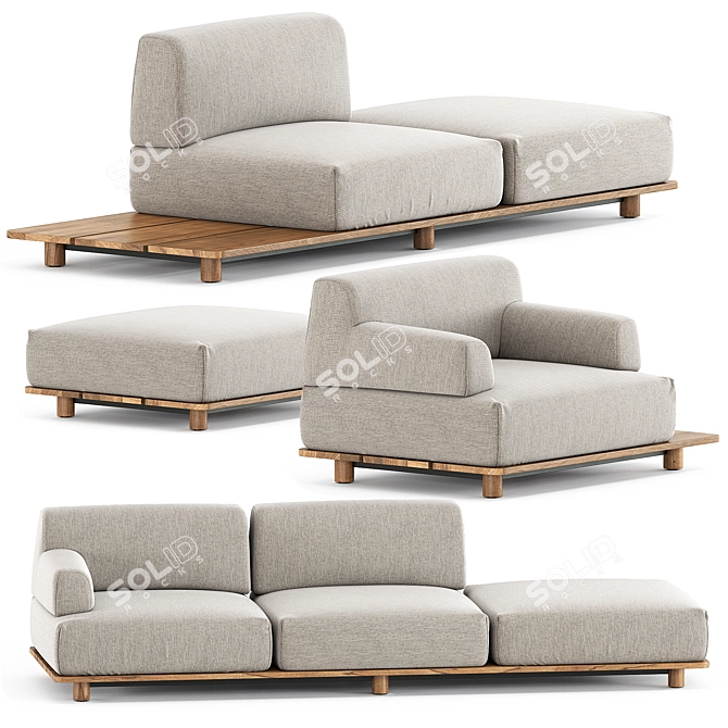 Palco Sofa Module Set 1: Versatile & Stylish 3D model image 3