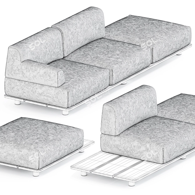 Palco Sofa Module Set 1: Versatile & Stylish 3D model image 4