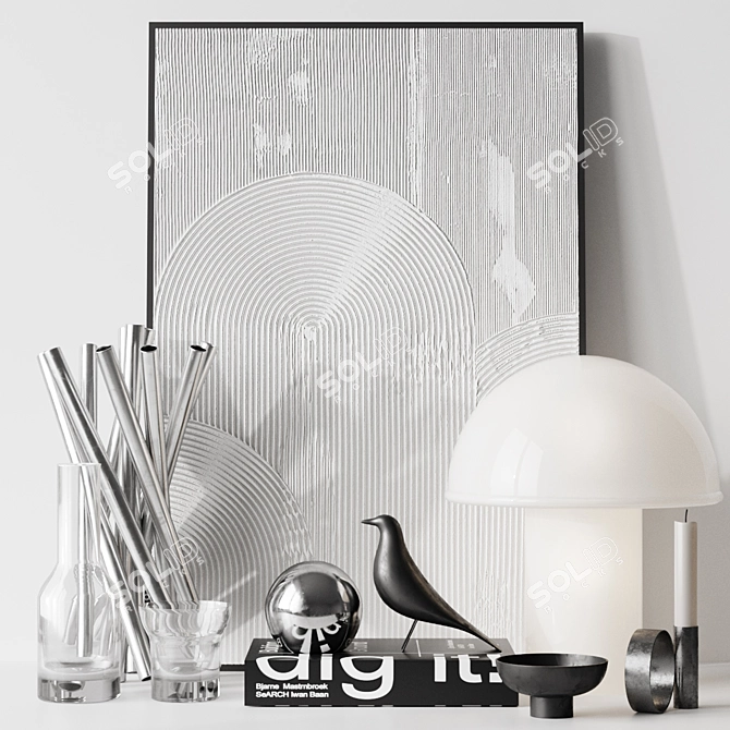 Modern Geometric Decor Set 3D model image 1