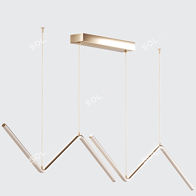 Modern Hanging Lamps: Golden Glow 3D model image 2