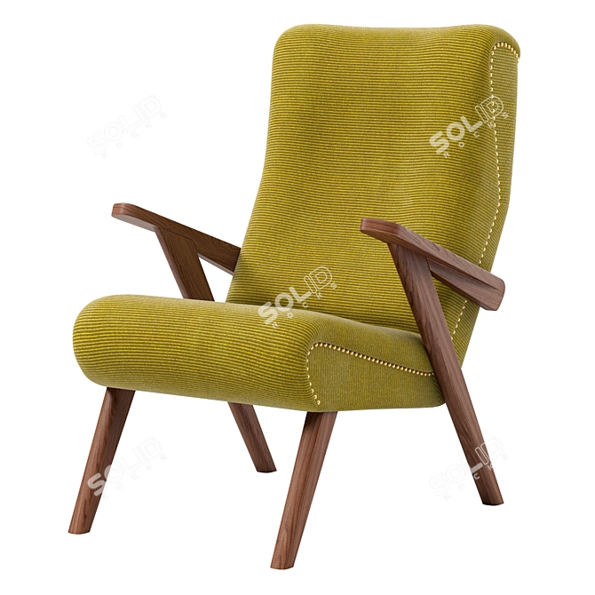 Luxurious Johann B125 Armchair: German Elegance 3D model image 1