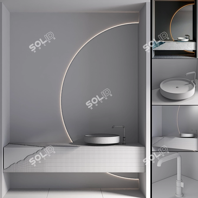 Elegant Brizo Litze Bathroom Furniture 3D model image 5