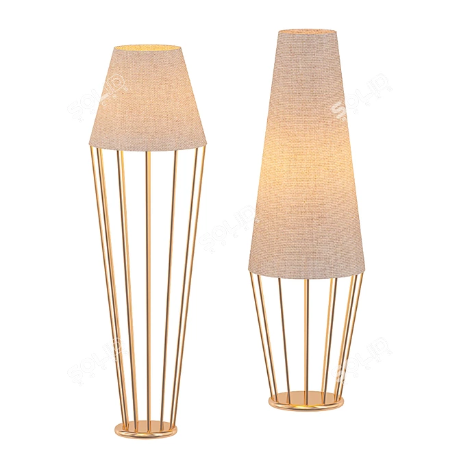 Sleek Steel Floor Lamp 3D model image 1