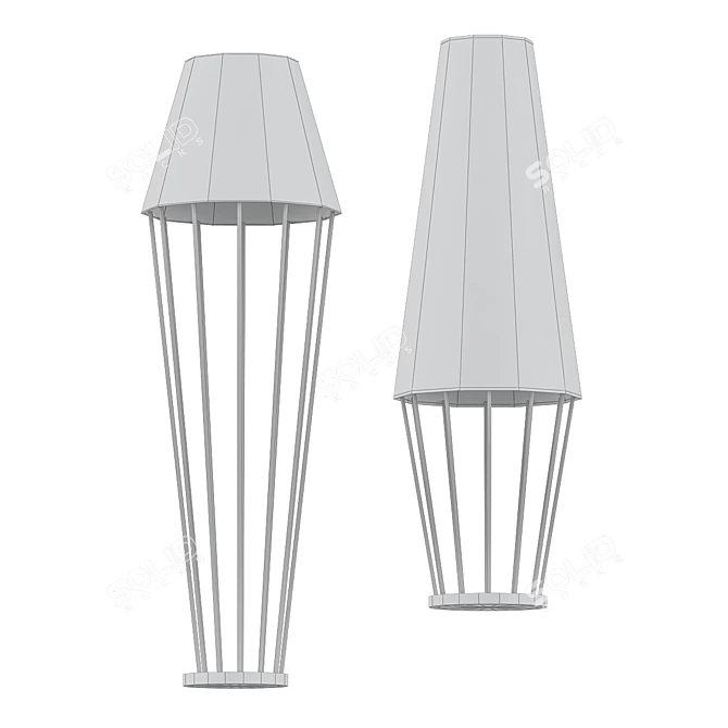 Sleek Steel Floor Lamp 3D model image 2
