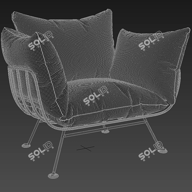 Modern Nest Armchair: Moooi's Stylish Comfort 3D model image 4