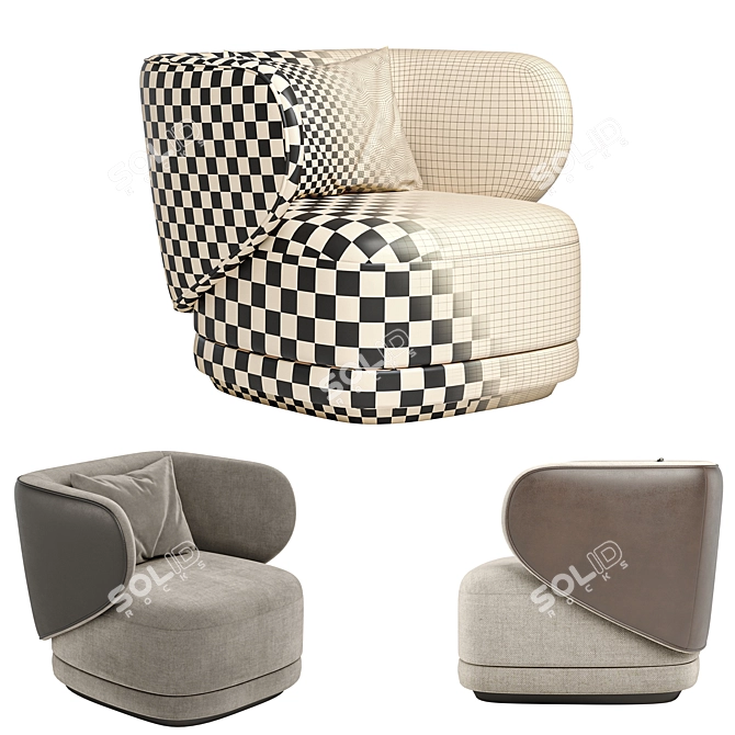 Cosmo HAP Armchair: Contemporary Elegance for Your Space 3D model image 6