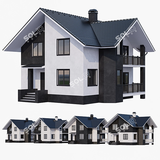 Bayview Cottage with Dual Balconies 3D model image 1