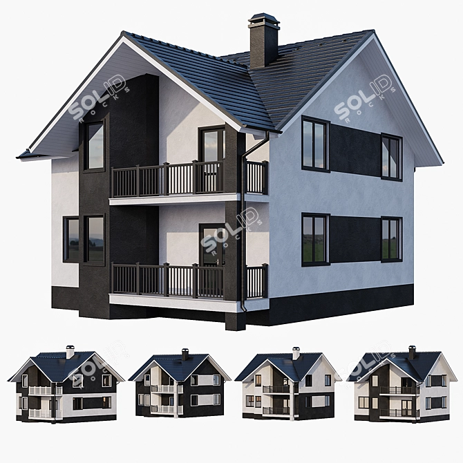 Bayview Cottage with Dual Balconies 3D model image 2