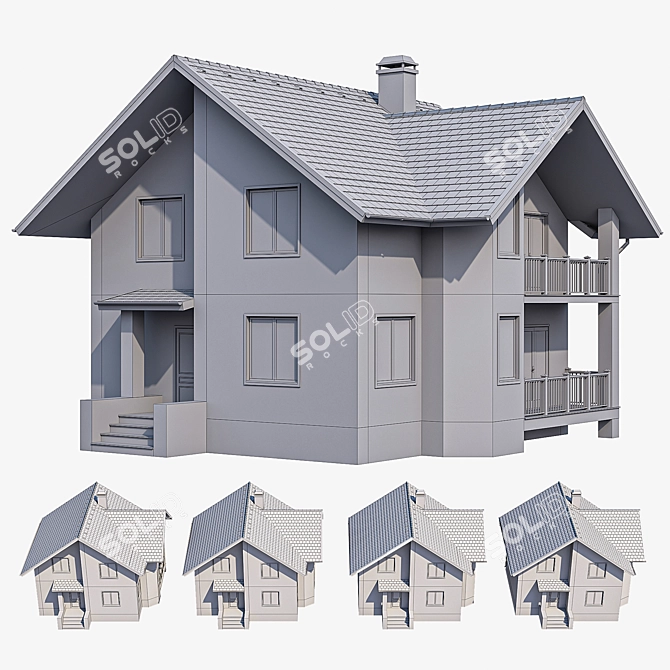 Bayview Cottage with Dual Balconies 3D model image 4