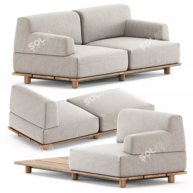 Modern and Stylish Palco Sofa Set 3D model image 1