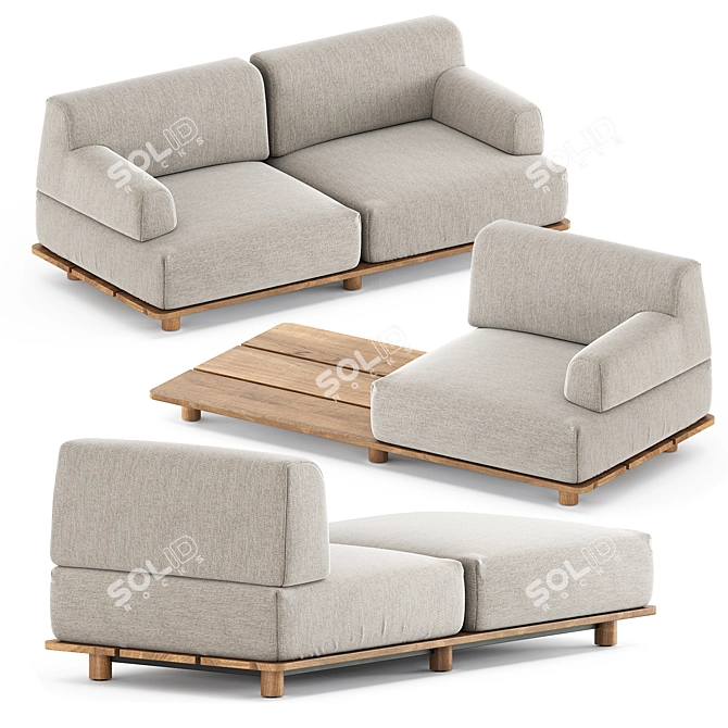 Modern and Stylish Palco Sofa Set 3D model image 2