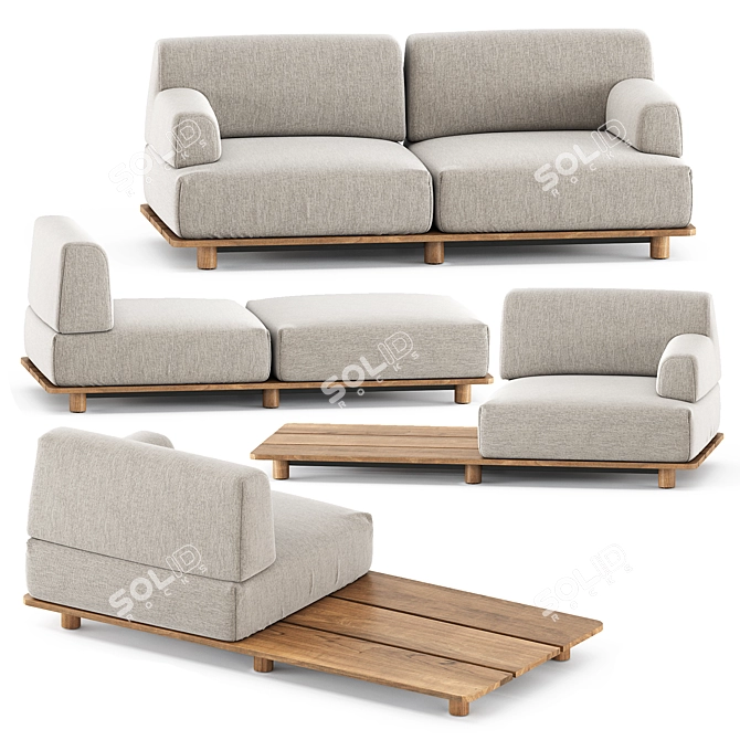 Modern and Stylish Palco Sofa Set 3D model image 3