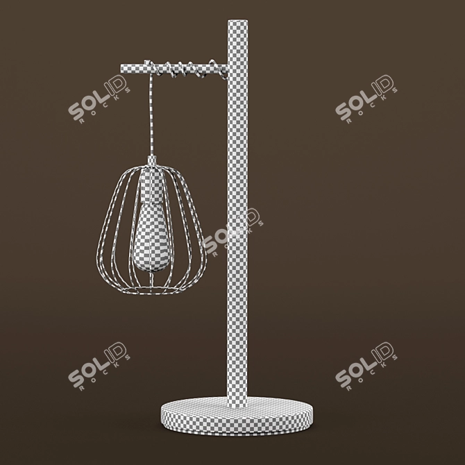 Industrial Metal Table Lamp with Twisted Wire Shade 3D model image 4