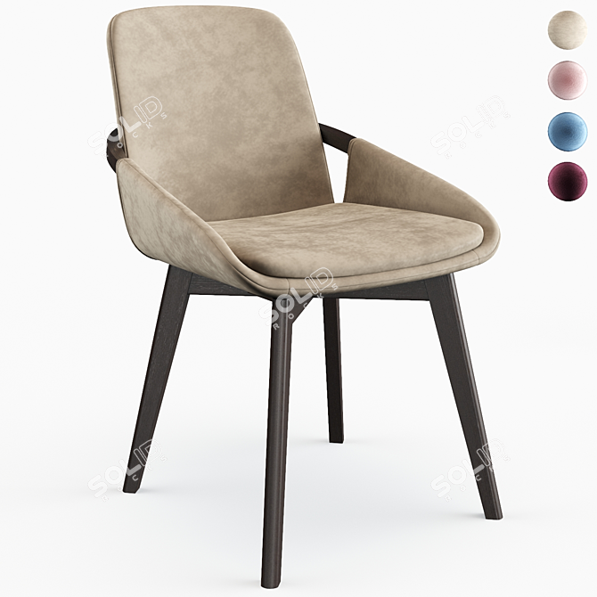 Modern Ondina Side Chair: George Oliver's Wayfair Wonder! 3D model image 1