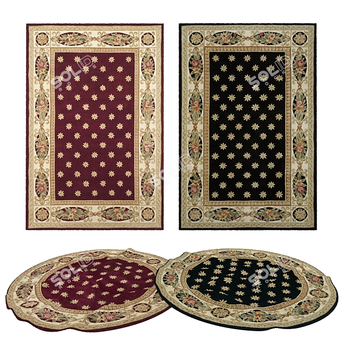 Versatile Set of 8 Rugs: No 321 3D model image 1