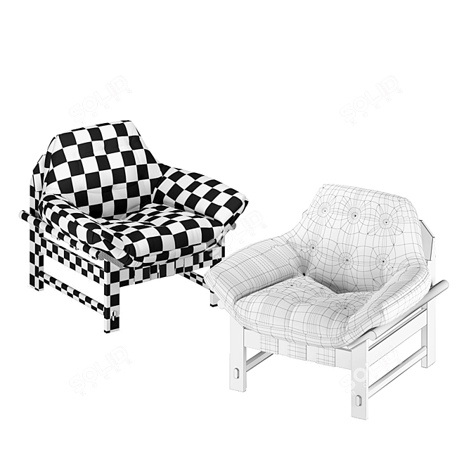 OJAI Lounge Chair: Effortlessly Chic Armchair for Modern Interiors 3D model image 4