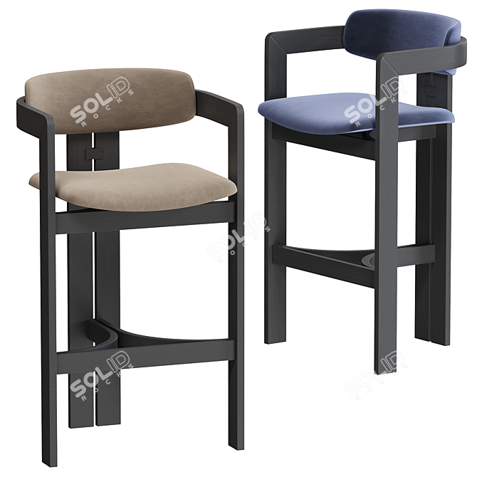 Sleek Gallotti & Radice Barstool 3D model image 1