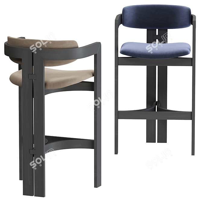 Sleek Gallotti & Radice Barstool 3D model image 2