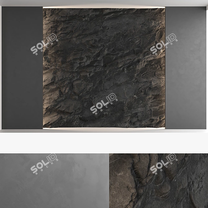 3D Stone Textured Decorative Wall Panel Set 3D model image 5