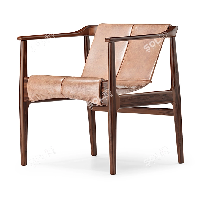 Contemporary BOSSA Moveis Cantu Armchair 3D model image 1