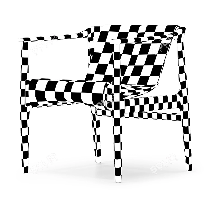 Contemporary BOSSA Moveis Cantu Armchair 3D model image 5