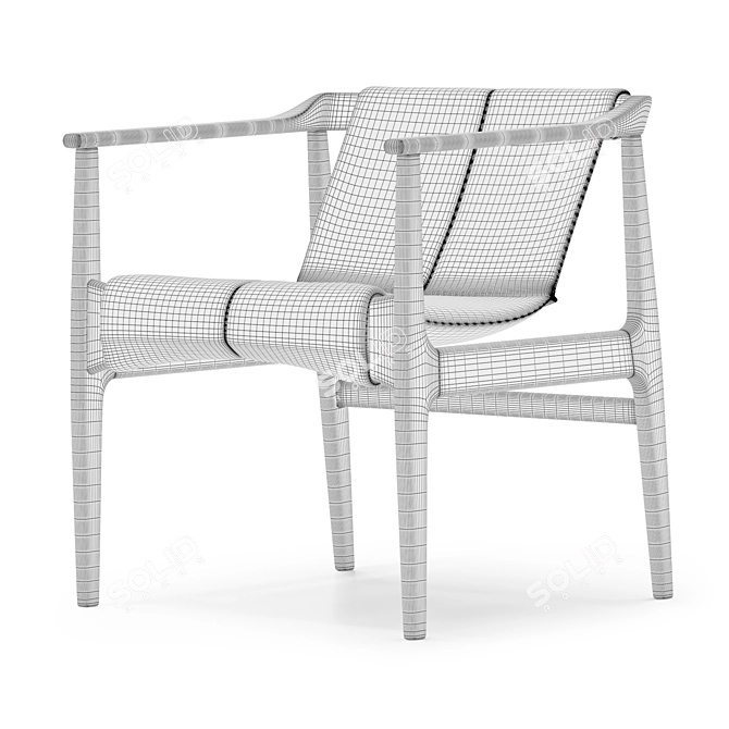 Contemporary BOSSA Moveis Cantu Armchair 3D model image 6