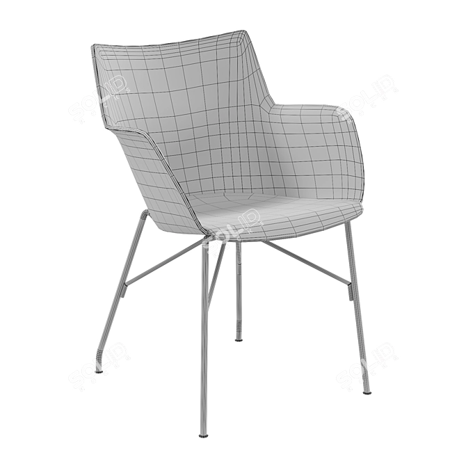 Kartell Q/Wood Chair 3D model image 6