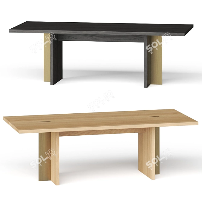 Paradox Natural Oak Dining Table: Sleek and Timeless 3D model image 1