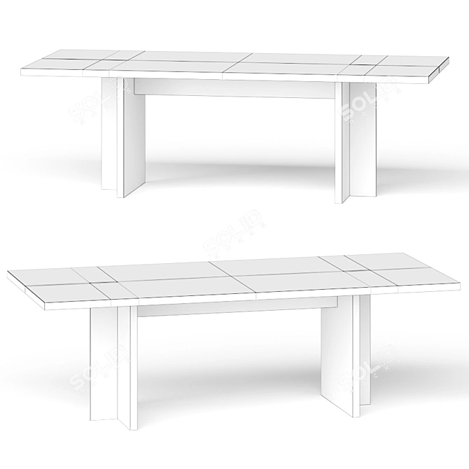 Paradox Natural Oak Dining Table: Sleek and Timeless 3D model image 2