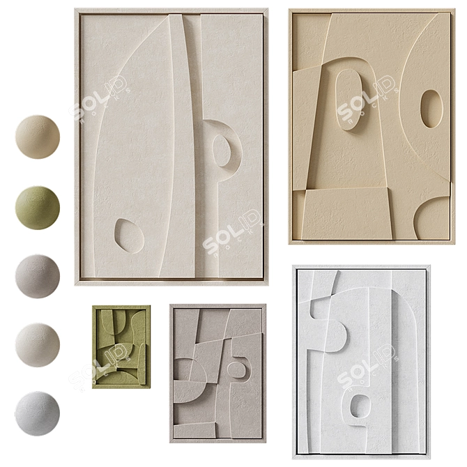 Elegant Relief Sculptures by Edith - Beautiful Home Decor 3D model image 1