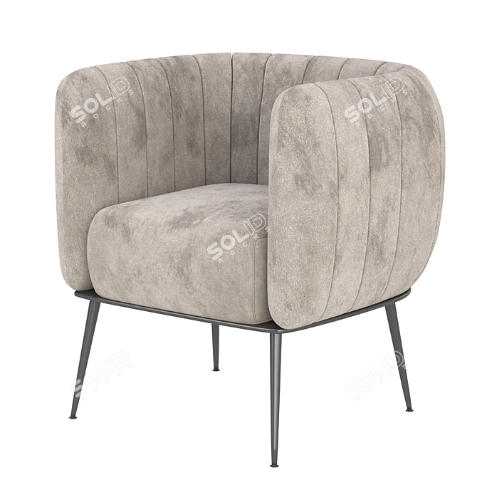 Elegant HALMAR LUSSO Lounge Chair 3D model image 1