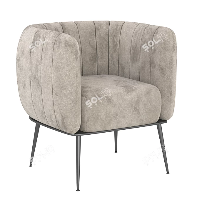 Elegant HALMAR LUSSO Lounge Chair 3D model image 2
