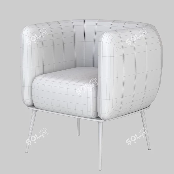 Elegant HALMAR LUSSO Lounge Chair 3D model image 3