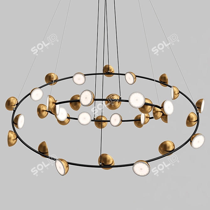 Elegant April Ring Pendant Light 3D model image 2