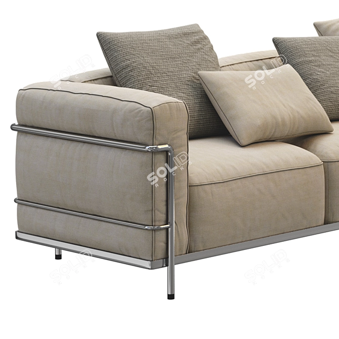 Contemporary Cassina LC3 3-Seater Sofa 3D model image 7